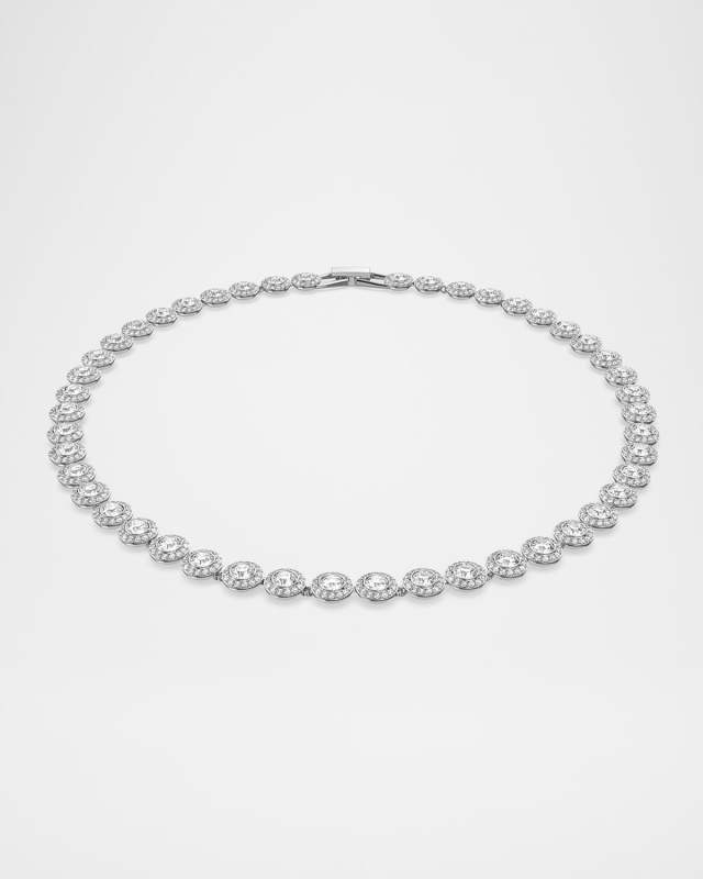 Angelic Rhodium-Plated Round-Cut Crystal Necklace